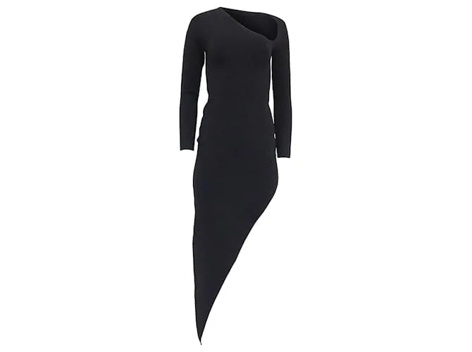 Abito midi bodycon asimmetrico in viscosa nera di Alexander Wang Nero