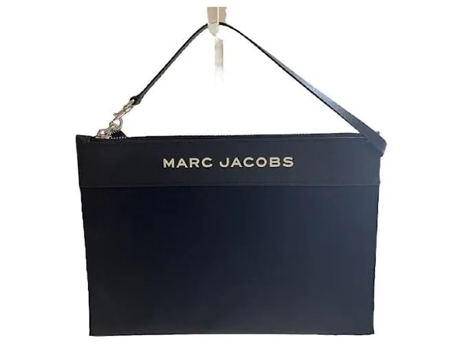 Clutch in Nylon×Pelle Marc Jacobs Nero