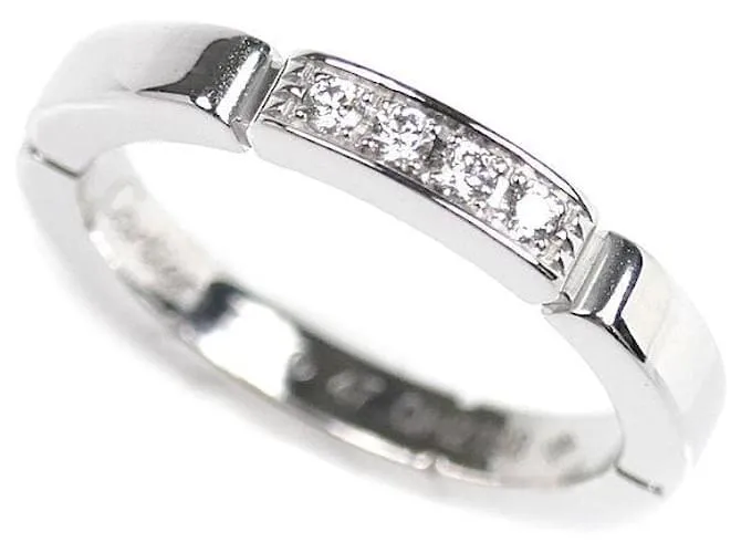 Anello Cartier Maillon Panthère in oro bianco Au750 con diamanti, misura 7 Argento Metallico