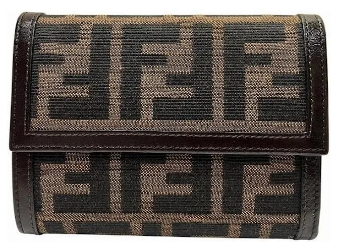Portafoglio Trifold Zucca Fendi Marrone