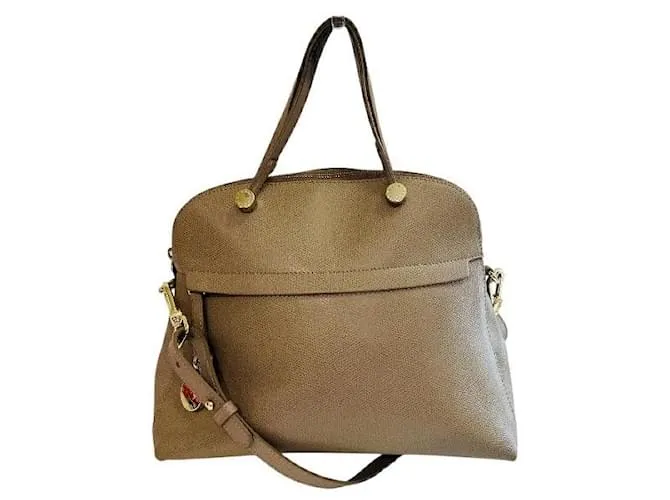 Borsa 2 in 1 in pelle Furla Marrone Beige