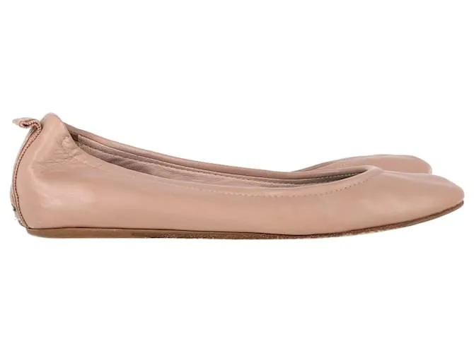 Ballerine a punta tonda Lanvin in pelle nude Marrone Carne
