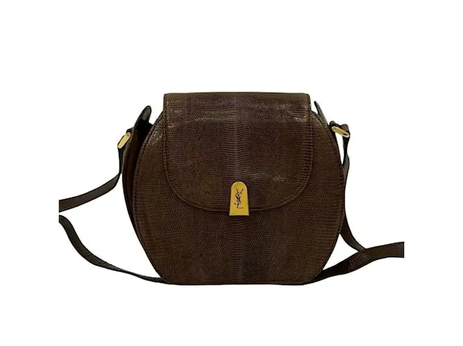 Borsa a spalla in pelle marrone Yves Saint Laurent