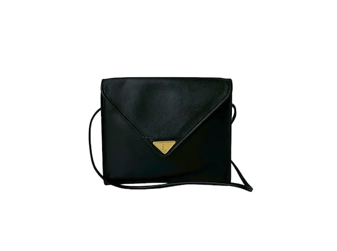 Borsa a spalla in pelle nera Yves Saint Laurent Pochette Nero