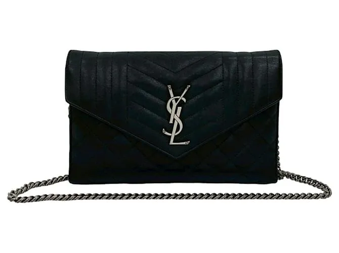 Borsa a Spalla in Pelle Trapuntata Yves Saint Laurent Nero