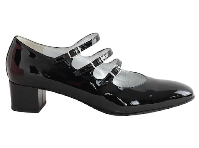 Carel Tacchi in pelle verniciata nera Nero