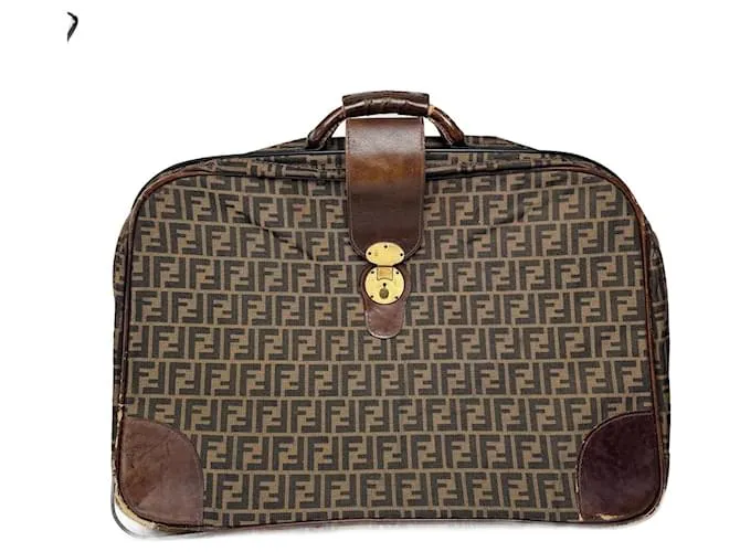 Valigia vintage Fendi monogramma FF marrone