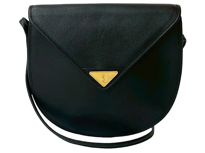 Borsa a spalla in pelle nera Yves Saint Laurent Nero