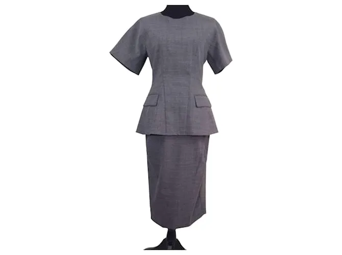 Sportmax tubino peplum con gonna a matita Grigio