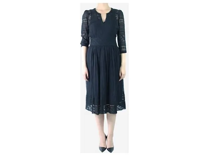Isabel Marant Abito midi nero ricamato - taglia UK 8