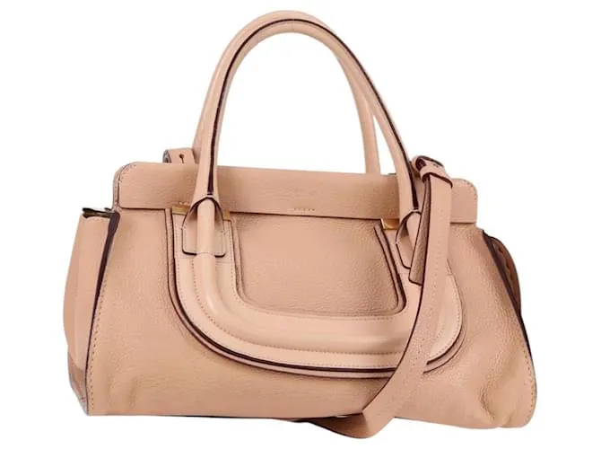Chloé Borsa a Mano Chloe Everston in Pelle 2 vie Beige Oro Auth 134169V D'oro