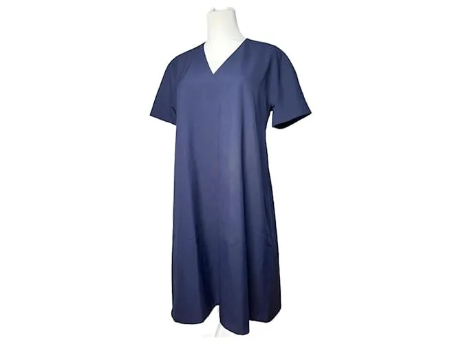 Abito in lana vintage Balenciaga L Navy Blu navy