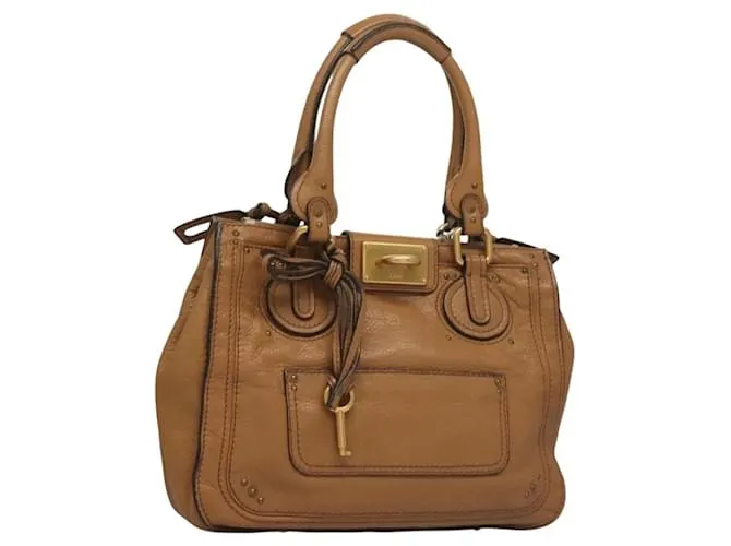 Chloé Borsa a mano Chloe Paddington in pelle marrone oro argento autentica bs28294 D'oro