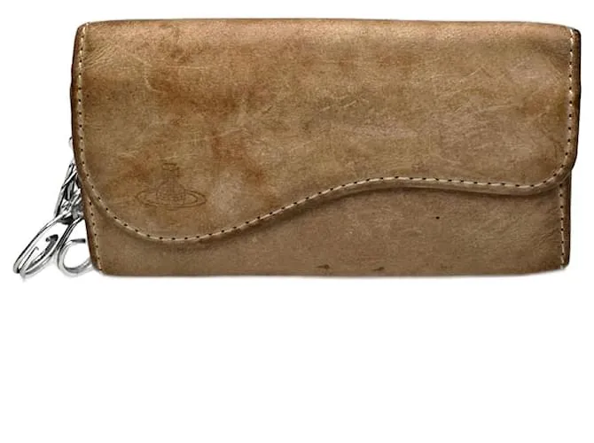 Portachiavi in pelle vintage Vivienne Westwood beige