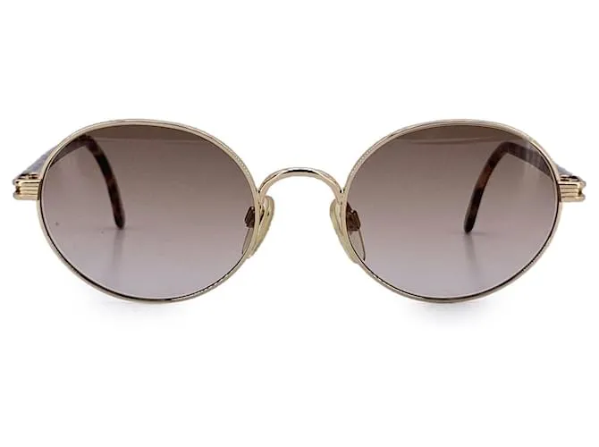 Valentino Garavani Occhiali da sole rotondi in metallo dorato vintage Valentino Mod. V415 52/20 135mm D'oro