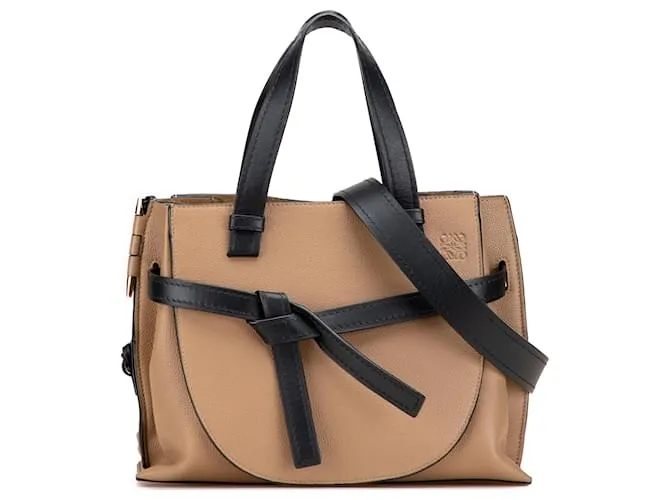 LOEWE Borsa a mano in pelle marrone Gate di piccole dimensioni Marrone chiaro