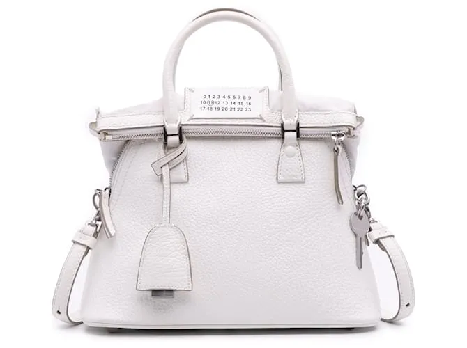 Maison Martin Margiela Borsa Classica 5ac in pelle grana bianca di Maison Margiela Bianco