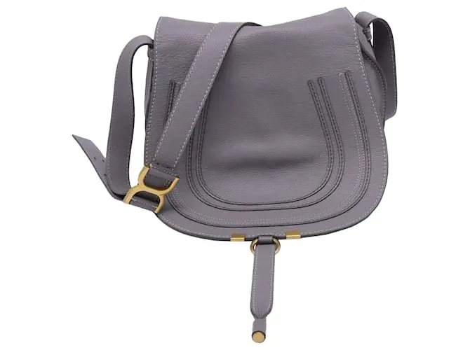 Borsa a tracolla Chloé Medium Marcie in pelle di vitello grigia Grigio
