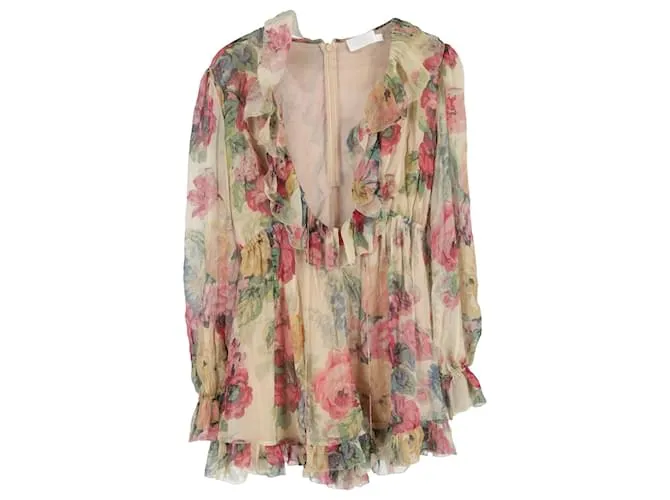 Zimmermann Tuta galleggiante Melody di Zimmerman in seta stampata floreale