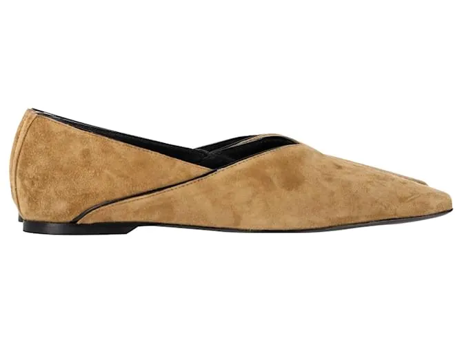 Totême Le Ballerine Piane Quotidiane in Camoscio Beige