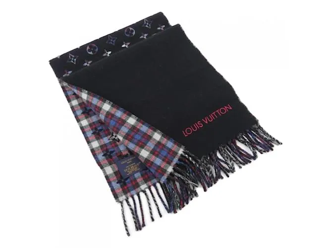 Stola in cashmere nero Louis Vuitton