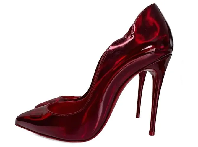 Christian Louboutin Hot Chick 100 Patente Psichica Rossa 35.5 Rosso