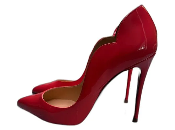 Christian Louboutin Hot Chick 100 Patent 38.5 Arancione Corallo