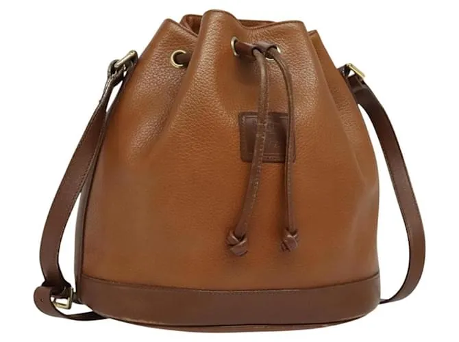 Autre Marque Borsa a Spalla Burberrys in Pelle Marrone Oro Auth ep9929 D'oro