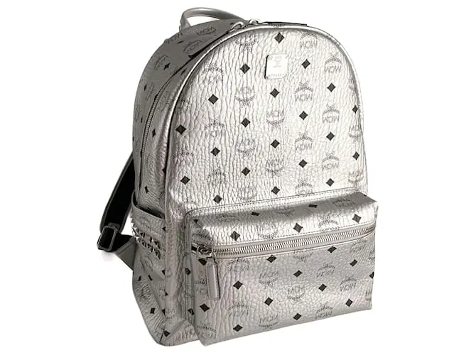 MCM Zaino in tela Visetos Medium Stark metallico
