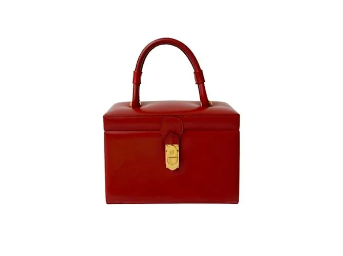 Borsa a mano Loewe in pelle di vitello rossa, borsa da trucco Rosso