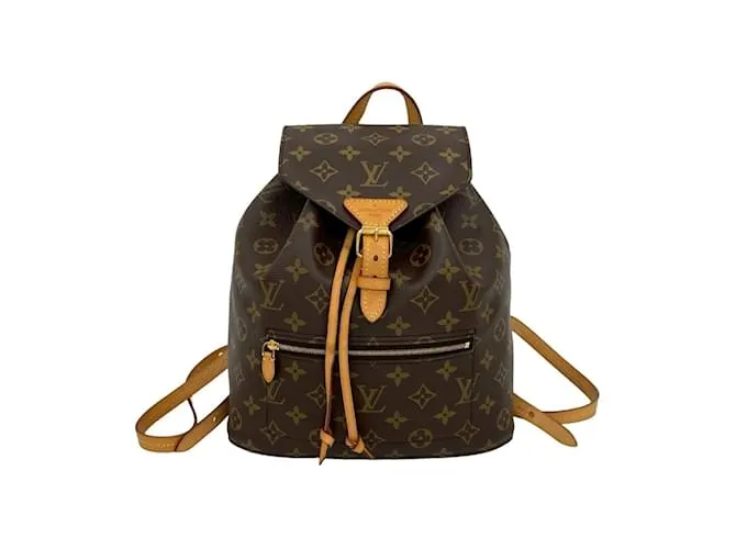 Zaino Montsouris MM in pelle Monogram Louis Vuitton Marrone