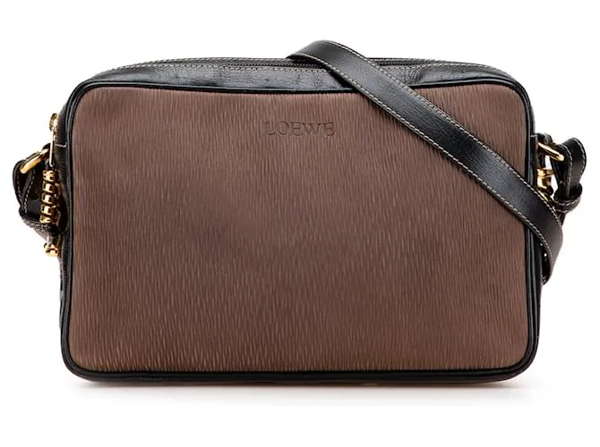 LOEWE Borsa in pelle marrone Velazquez Twist Nero