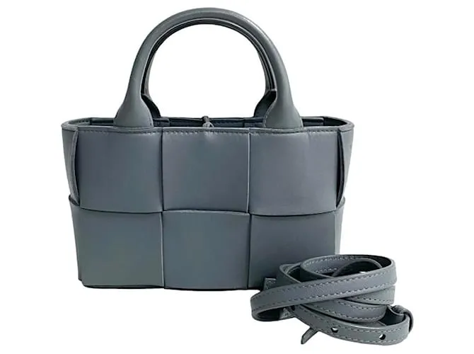 Borsa a Spalla Arco Mini Intrecciato in Pelle Bottega Veneta Marrone