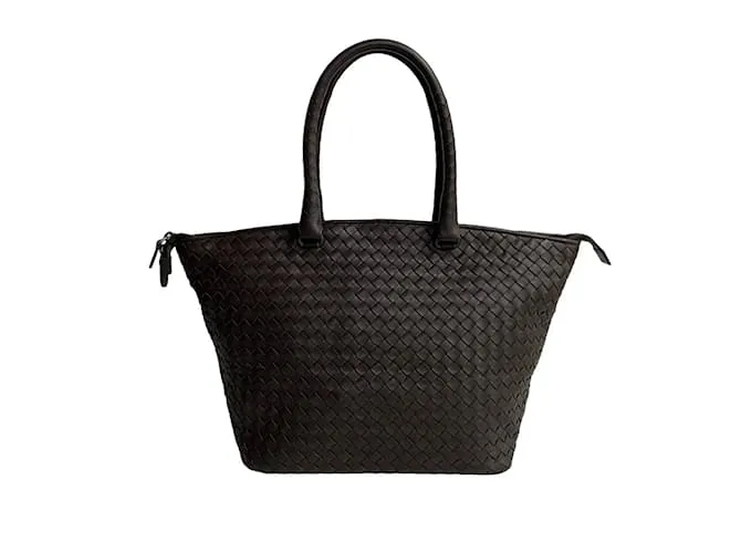 Borsa a mano/tote in pelle Intrecciato di Bottega Veneta Marrone