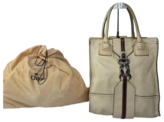 Chloé Borsa in pelle vintage Chloe beige e marrone