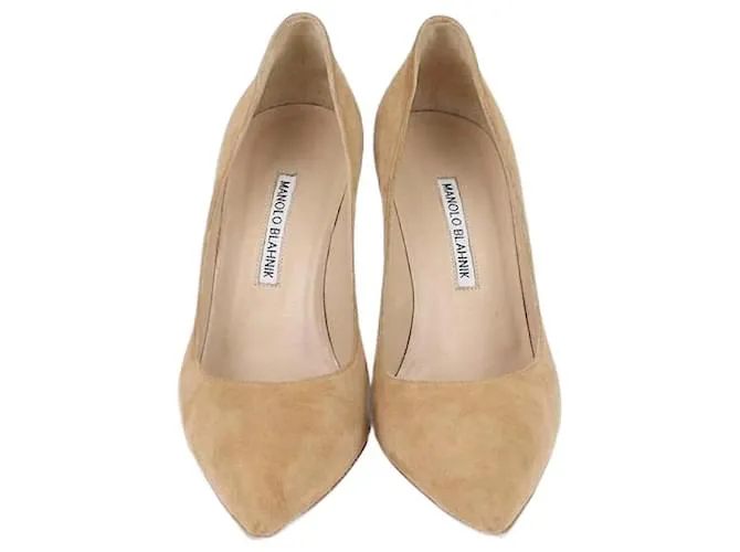 Décolleté marroni a punta Manolo Blahnik Marrone