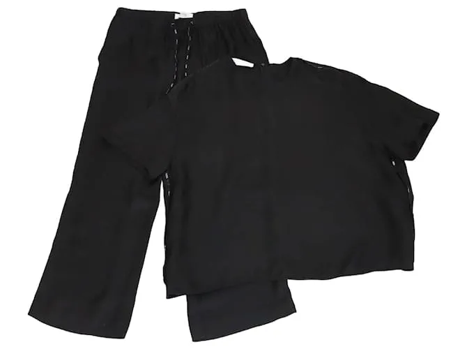 Set Top e Pantaloni Neri VLTN di Valentino Nero