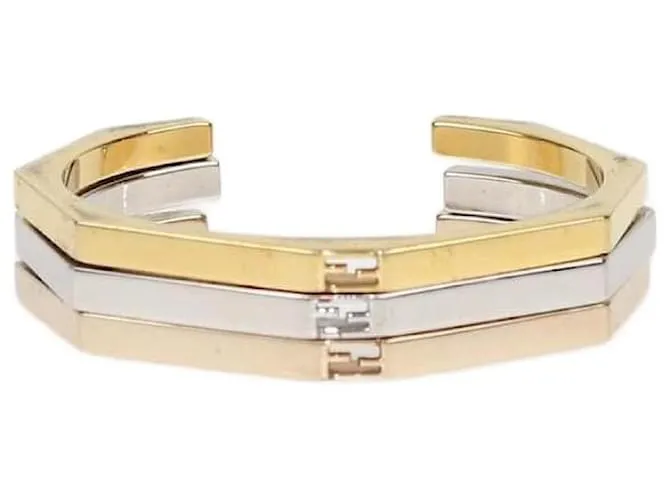 Set di 3 bracciali aperti bicolor Baguette Fendi