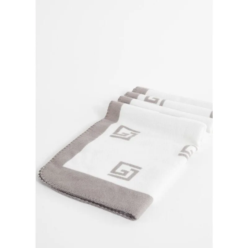 Sciarpa bianca e grigia con logo