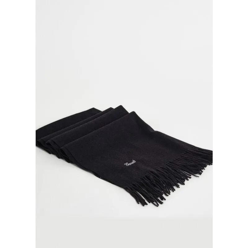 Sciarpa nera con logo ricamato