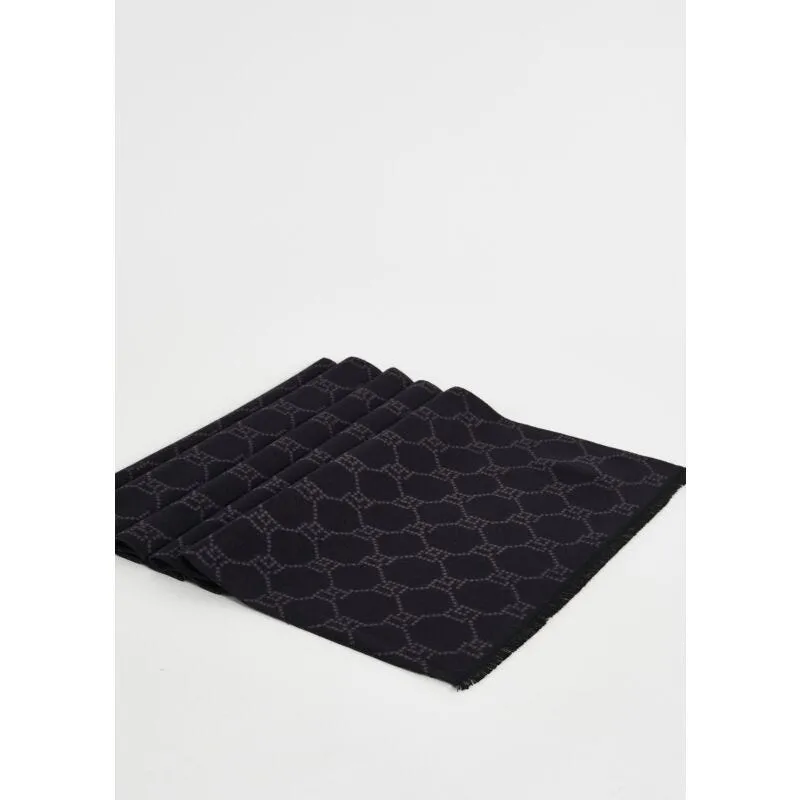 Sciarpa nera con logo stampato