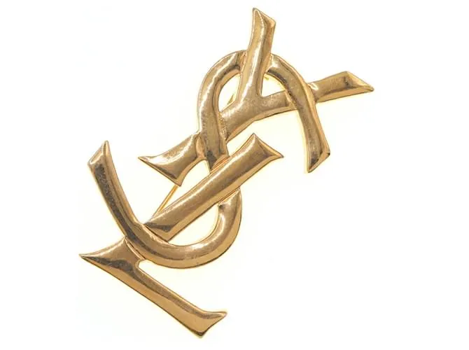 Spilla in metallo dorato Yves Saint Laurent D'oro