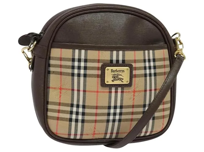 Autre Marque Borsa a Spalla Burberrys Nova Check in Tela Beige Oro Auth ep10035 D'oro