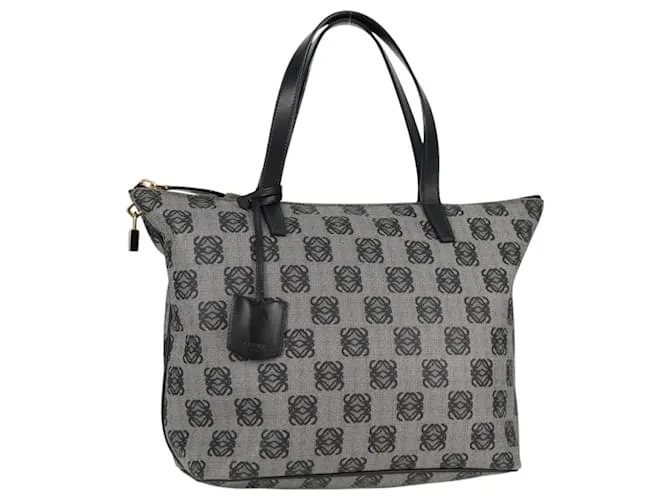 LOEWE Borsa Tote Anagram PVC Nero Oro Auth 134139V D'oro