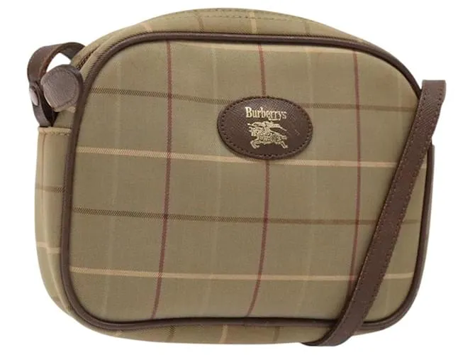 Autre Marque Borsa a Spalla Burberrys Nova Check in Tela Beige Oro Auth ep9949 D'oro