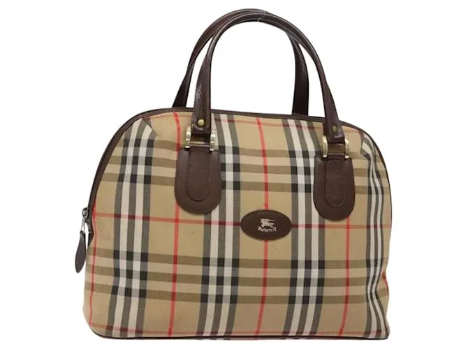 Autre Marque Borsa a mano Burberrys Nova Check in tela beige e oro Auth 134084 D'oro