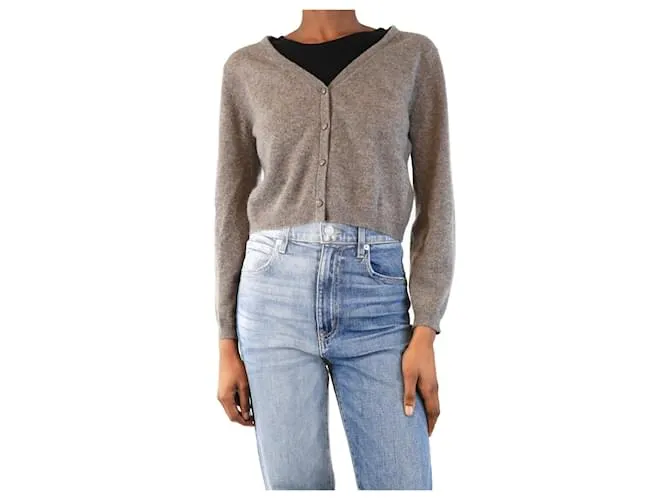 Bonpoint Cardigan corto in maglia grigia - taglia UK 6 Grigio