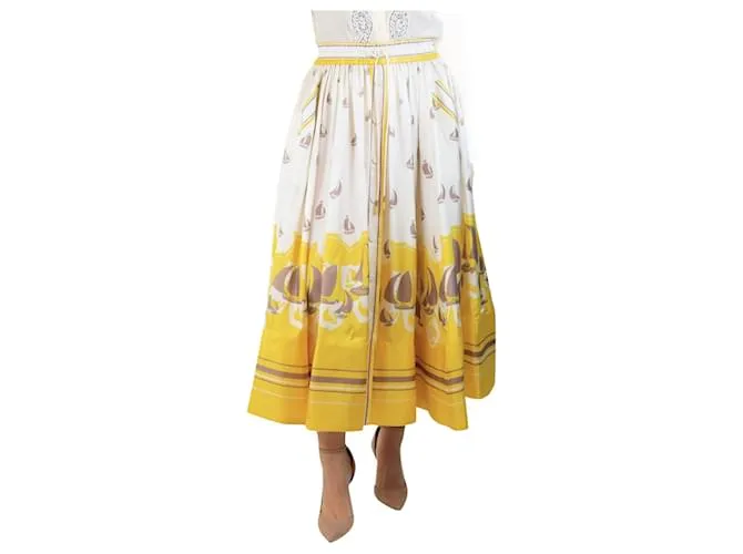 Zimmermann Gonna midi gialla con bottoni elastici - taglia UK 10 Giallo
