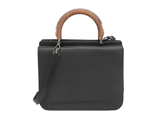 Borsa a tracolla con manico in legno Max Mara Nero