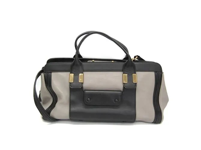 Borsa a mano/borsa a spalla in pelle Chloé Alice per donne Marrone Nero